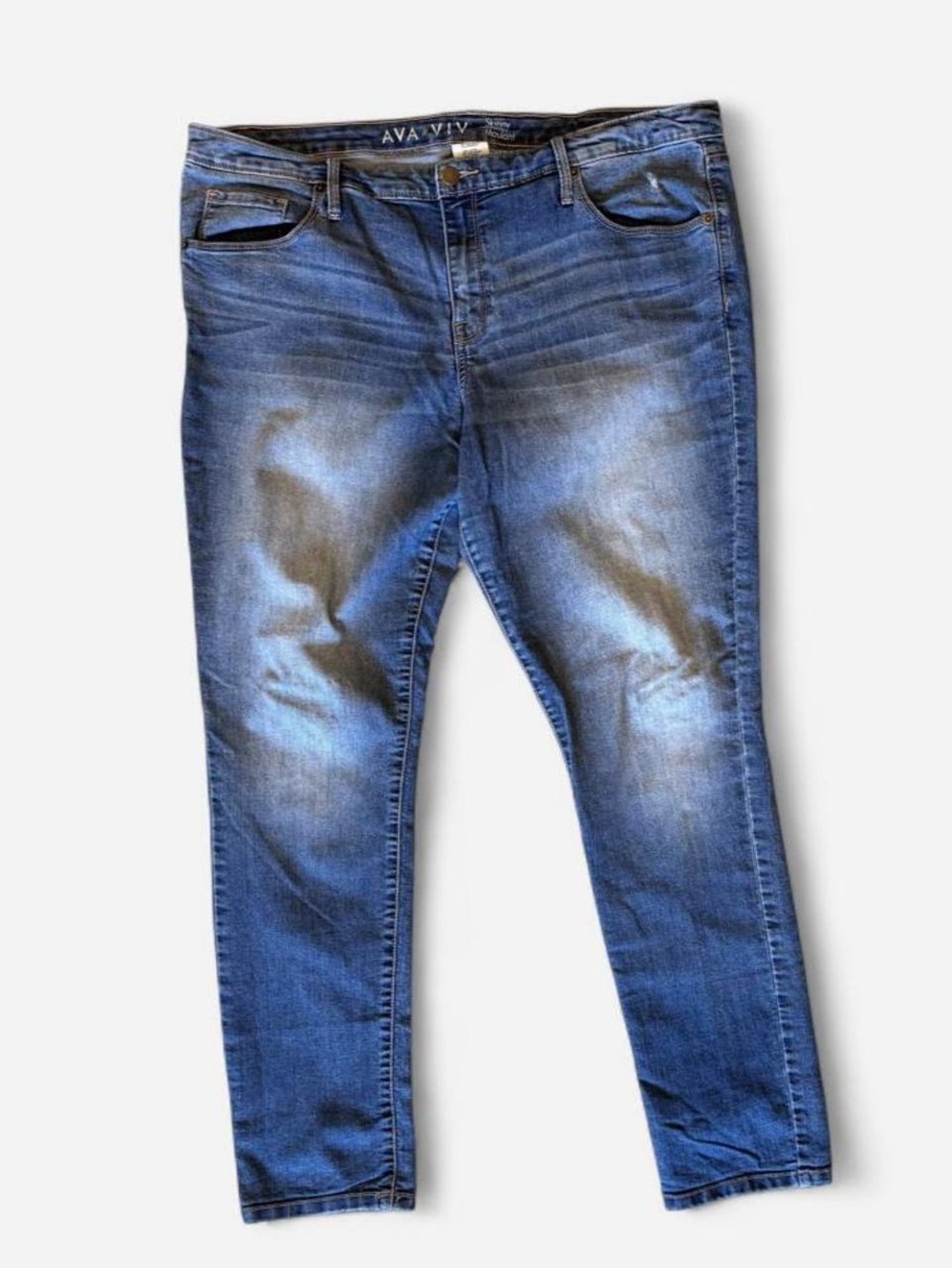 Early Release Ava & Viv Women’s 16W Skinny Stretch Jeans Medium Wash